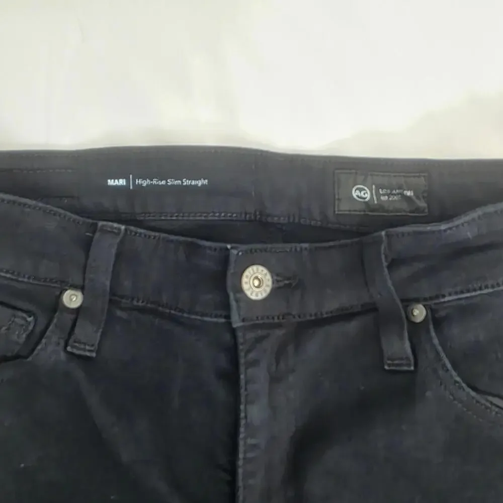 AG Mari Black High-Rise Slim Straight Women's Jeans - Picture 4 of 11